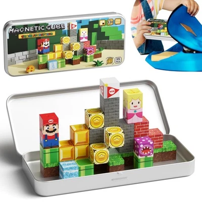 Mini Magnetic Blocks STEM Toys for Kids Ages 3-8, 35PCS Travel Building Set w... - Image 1 of 4