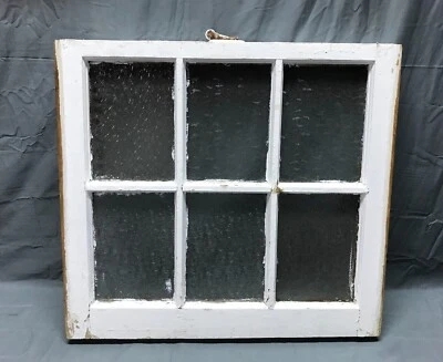 Antique Shabby Florentine Privacy 6 Lite Glass Window Sash 22x23 VTG 1105-22B - Image 1 of 4