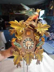 Vintage Wooden Carved German Cuckoo Clock - PARTS / REPAIR German - Picture 1 of 13