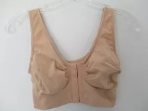 Miracle Bamboo Bra Women's Size Large Solid Beige Wire Free Front-Closure Bra - Picture 1 of 11