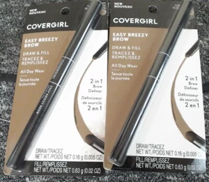 Pack of 2 CoverGirl Easy Breezy Brow 24HR Brow Ink Pen #100 Soft Blonde - Picture 1 of 2