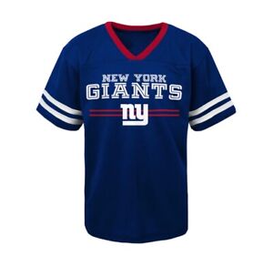 New York Giants NFL Youth Royal Blue Logo V-Neck T-Shirt Size Large Xl