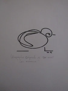 Max Ernst / Lithographie "Les Oiseaux " 28X25cm - Photo 1/3