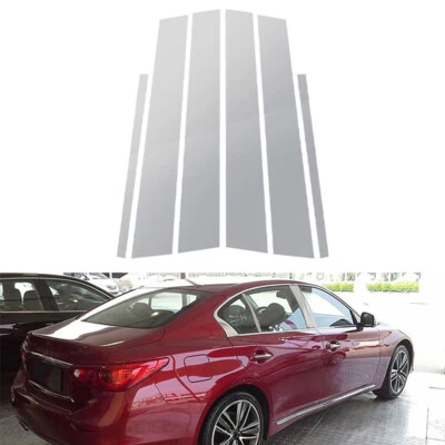 6 шт серебристых хромированных стоек оконных стоек для Infiniti Q50 Nissan Skyline 2014-2023 годов выпуска - Изображение 1 из 4