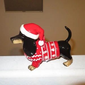 2022 Blue Sky Clayworks Natale Vacanze Babbo Natale Bassotto Cane Erica Goldminc - Foto 1 di 10