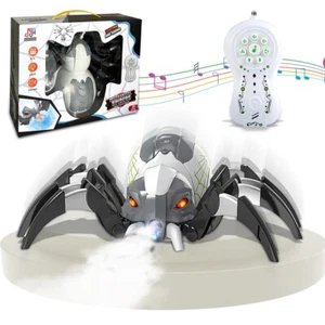 Kids Remote Control Spider Robot Realistic LED Light Music & Spray Pretend Play - Picture 1 of 13