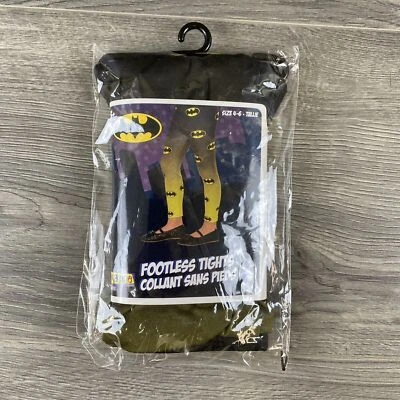 DC Batgirl Child Footless Tights Halloween Batman Costume Dress Up Size 4-6 - Image 1 of 4
