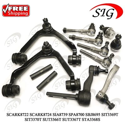 12PC Front Upper Control Arm Suspension Kit for 1997 - 2002 Ford Expedition 4WD - Image 1 of 4