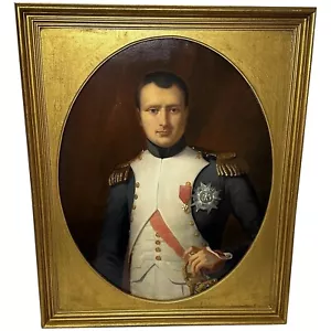 Large 19th Century Oil Painting Military Portrait Napoleon Bonaparte Emperor - Picture 1 of 24