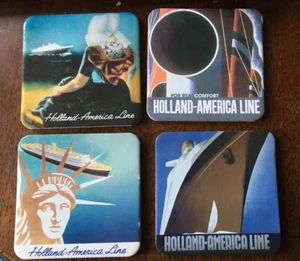 Holland America Cruise Line 4 Paper Themed Cork Backed Coasters - Bild 1 von 4