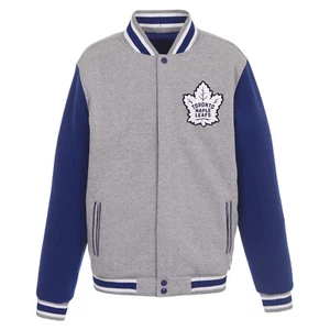 NHL Toronto Maple Leafs Wendbar Volldruck Vliesjacke JHD Logos vorne blau - Bild 1 von 4