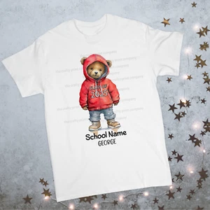 Personalised Class of 2025 School Nursery Graduation Teddy Child Leaver T-shirt - Picture 1 of 3