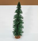 Tall Narrow Evergreen Tree on Wood Base Scenery 12" Tall Miniature Model