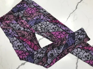 Purple Black Lace- Tween- Charlie's Project Leggings CLOSEOUT FINAL SALE - Picture 1 of 4