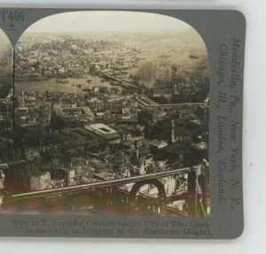 Beautiful Constantinople City Two Continents Turkey Keystone Stereoview - Picture 1 of 2