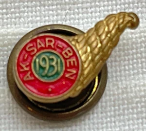 1931 Vintage Aksarben Ak-Sar-Ben Membership Lapel Pin Omaha Nebraska NE - Picture 1 of 3