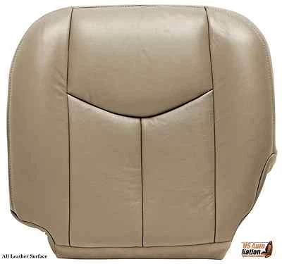 GMC Sierra 1500 2500 3500 2005 2006 2007 parte inferior del conductor cubierta de asiento de cuero bronceado Foto 1 de 4