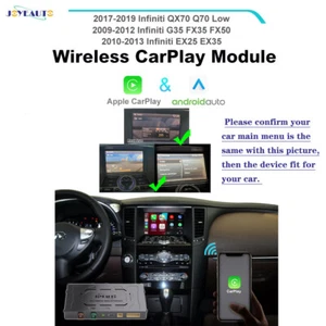 For Infiniti QX70 FX35 G35 EX35 WiFi Wireless Apple CarPlay Wired Android Auto - Picture 1 of 8