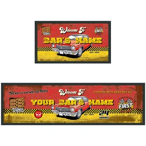Personalised Retro Garage Bar Runner runner Home Dad Custom Name Beer Mat Man... - Picture 1 of 6