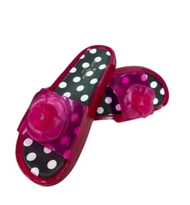 Kate Spade Sandal Flower Jelly Slides Magenta Pink Polka Dot Sole $150 Size 9M - Picture 1 of 10