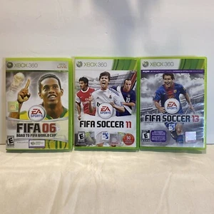 Soccer FIFA 06, FIFA 11, FIFA 13 Xbox 360 LOT W/Manuals NTCS Tested Excellent! - Picture 1 of 8