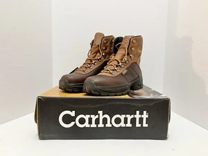 Carhartt Boots Steel Toe Leather Waterproof Brown Work Shoes 3904 Men’s Size 8D - Picture 1 of 16