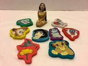 Lot of Vintage Disney Pencil Erasers Pocahontas Lion King Aladdin Dalmatians