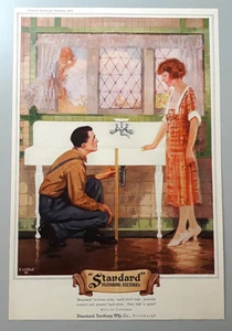 Vintage 1923 Original Print Ad Standard Plumbing Fixtures C L Cole Illustration - Picture 1 of 3