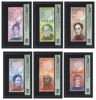 Venezuela Set 2-5-10-20-50-100 (2007) S/N 0000750 Uncirculated Graded 64-65 - Image 1 of 2