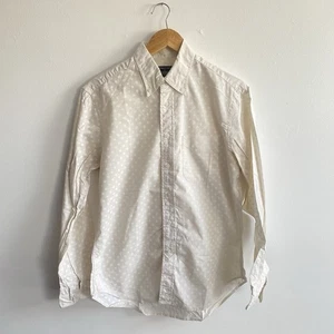 Gitman Bros x Journal Standard Shirt Mens Medium Grey Spotted Polka Long Sleeve - Picture 1 of 17