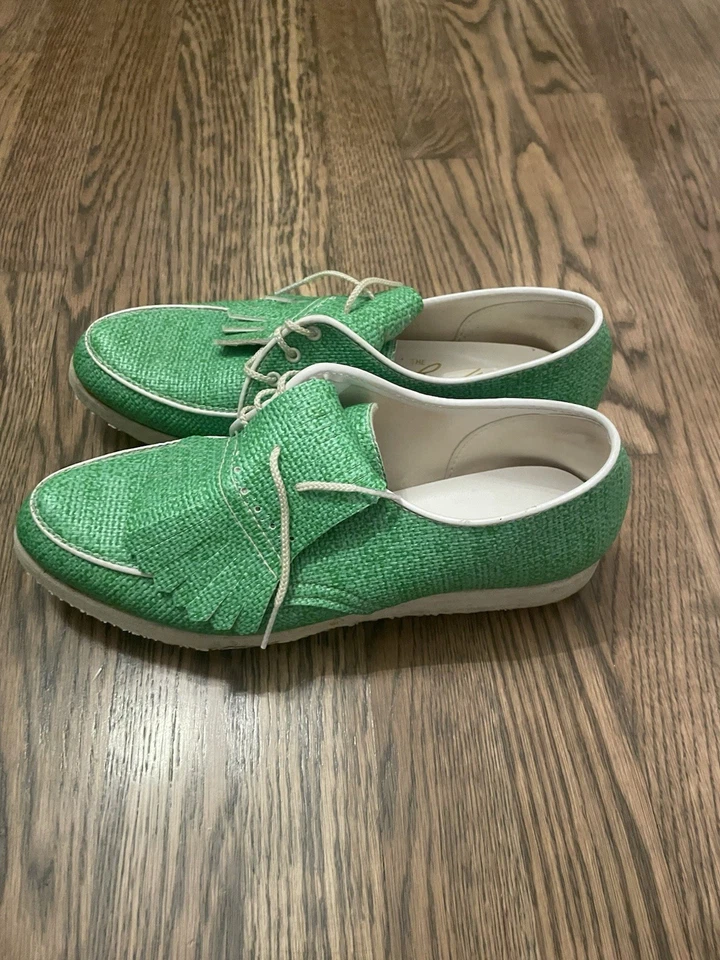 Talla 9 De Colección Ben Hogan Cuero Verde Golf Spike Sillín Zapatos Usados en Excelente Condición con Caja ⛳️ Foto 1 de 4