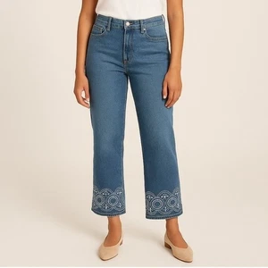 BAGATELLE Damen Jeans Hi Rise Blue CROPPED EMBROIDERY Größe 29 - Bild 1 von 12