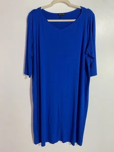 Eileen Fisher Shirt Dress XL Blue Minimalist Fall Timeless Classic Lagenlook - Picture 1 of 11