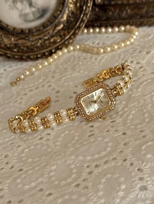 Золотой французский винтажный стиль уникальный изящный женские наручные часы модный милый подарок - Изображение 1 из 3