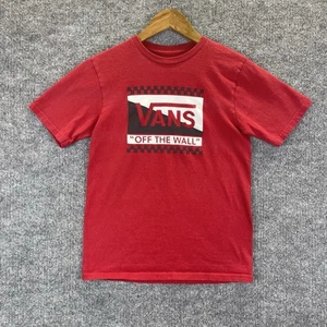 VANS T-Shirt Boys Medium Red Graphic Short Sleeve Summer - Picture 1 of 7