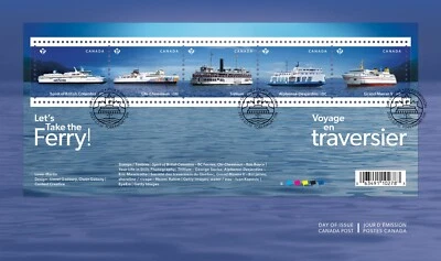  FERRY, BOAT, SHIP = CANADIAN FERRIES = FDC with S/S of 5 sts Canada 2023 - Image 1 of 2