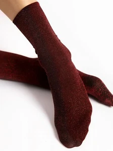 Fiore ankle socks - Bestie - Sparkly, lurex, glitter, silver, blue, copper, red - Picture 1 of 9