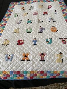 Bloomingdale’s Alphabet  baby blanket wall hanging 100% cotton 