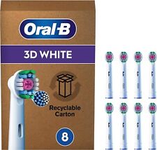 Oral-B 3D White Testine Spazzolino Elettrico, 8 unità (Confezione da 1) 