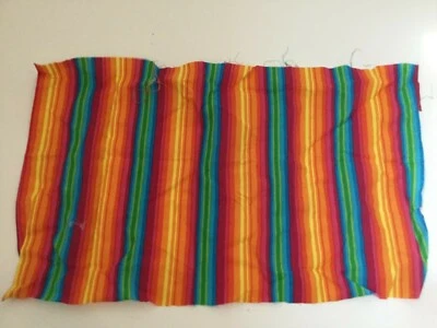 Fabric Traditions Bright Rainbow Stripes Cotton Fabric 13x22 Remnant - Image 1 of 4