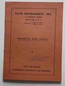 PATH Optical Surveying Instruments 1951 dealer brochure - Canada - Photo 1 sur 3