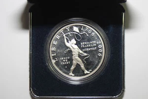 2006-P US Mint Ben Franklin Proof 90% Silver Dollar No outer packaging (NUM7226) - Picture 1 of 3