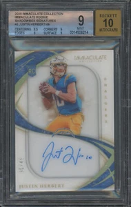 2020 Immaculate Shadowbox Signature Justin Herbert /49 RC Mint BGS 9 10 Auto - Picture 1 of 2