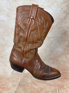 Nocona Brown Genuine Lizard Skin Leather Cowboy Western Boots Men's 9 D - Picture 1 of 9