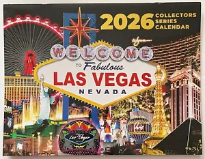 2026 Las Vegas Sign Hotel Casino 13 Month 1 year Wall Calendar MGM Luxor Paris - Picture 1 of 2