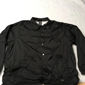 Dickies Jacket Men's Large XL Black Button Windbreaker Fleece Lined Pockets Work - Picture 1 of 9