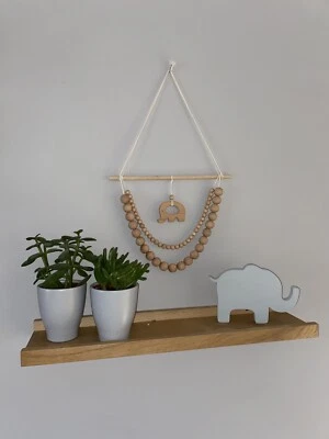 Elefante guardería decoración de pared elefante regalo animal guirnalda cuentas de madera guirnalda Foto 1 de 4