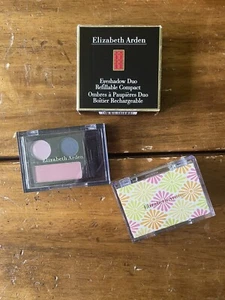 NIB new Elizabeth Arden Eyeshadow Duo Refillable Compact blush green ivory beige - Picture 1 of 6