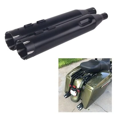 4.5 Slip On For Harley 2017-UP Touring Exhaust, Road Glide Mufflers Rumble Sound - Image 1 of 4