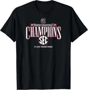 South Carolina Gamecocks Women's Basketball SEC Champs 2025 T-Shirt - Picture 1 of 2